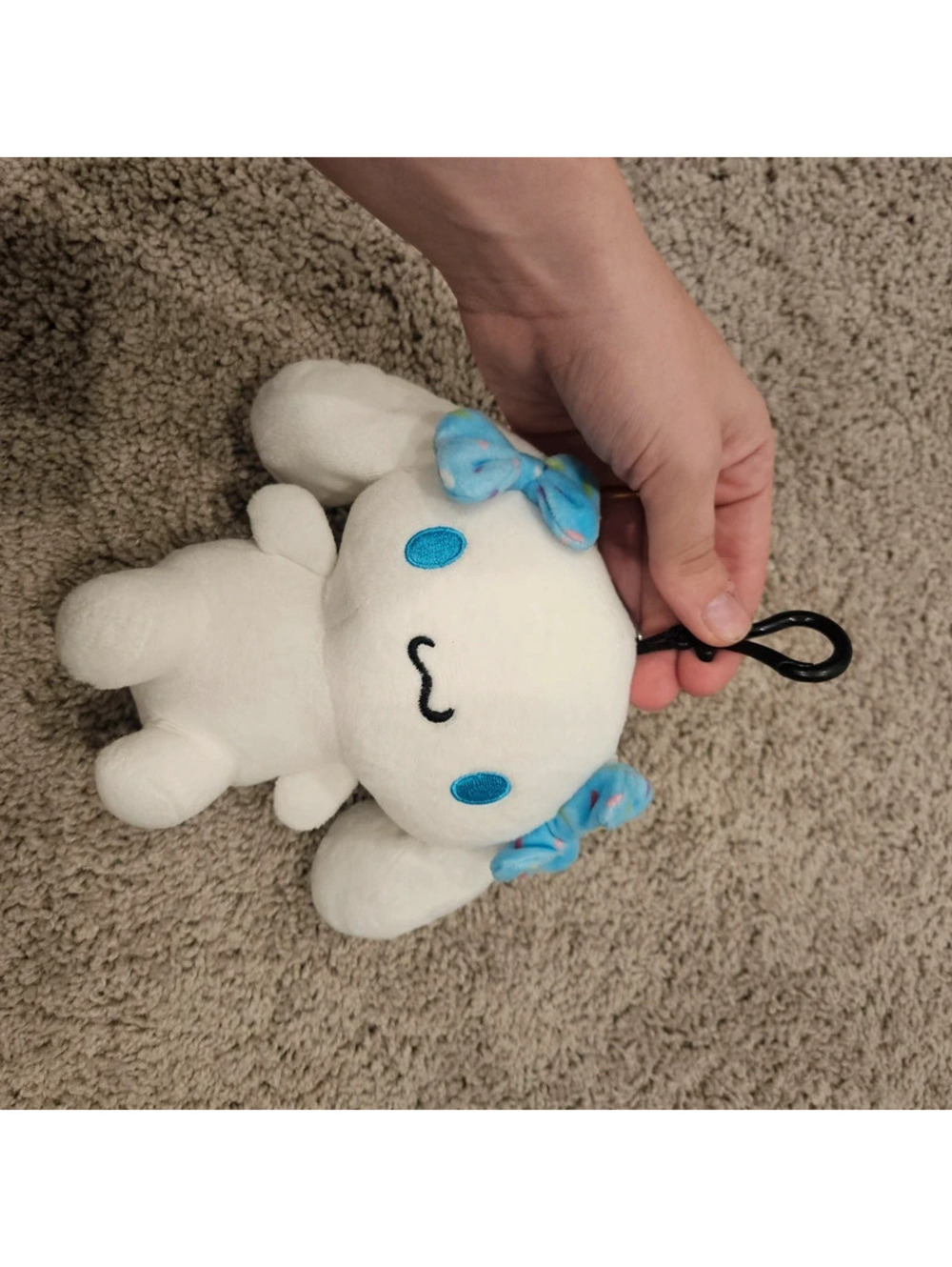 Sanrio Cinnamoroll Hello Kitty & Friends Cafe Plush Clip Keychain 2023 Blue Bow